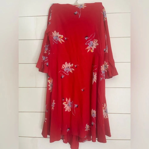 Time On My Side Red Floral Print Wrap Dress - Picture 9 of 9